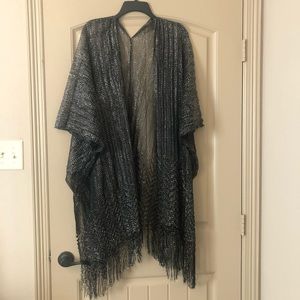 NWOT Black with silver shimmery Swimsuit Kimono